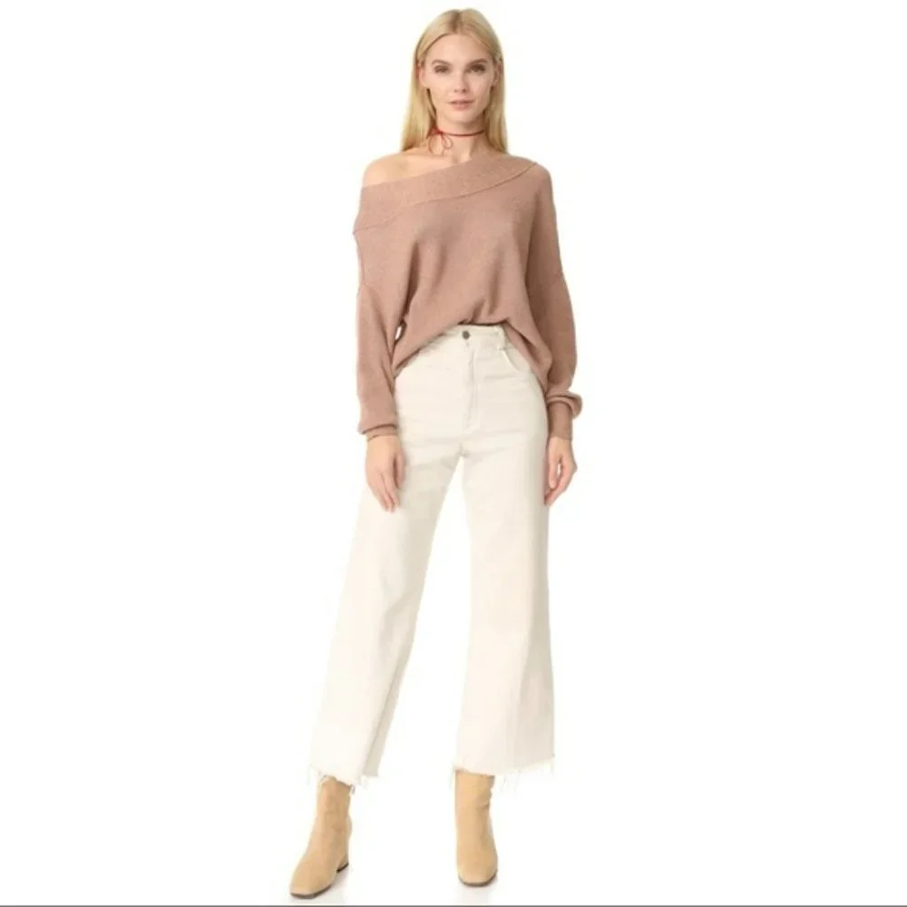 Free People Alana Knit Pullover Sweater in Tan - Picture 3 of 10